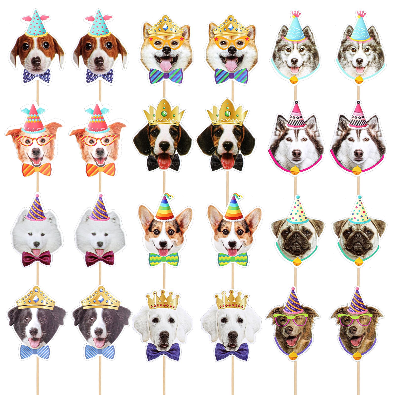 Amazon.co.jp: 犬用ケーキトッパー、犬の顔のカップケーキトッパー、犬
